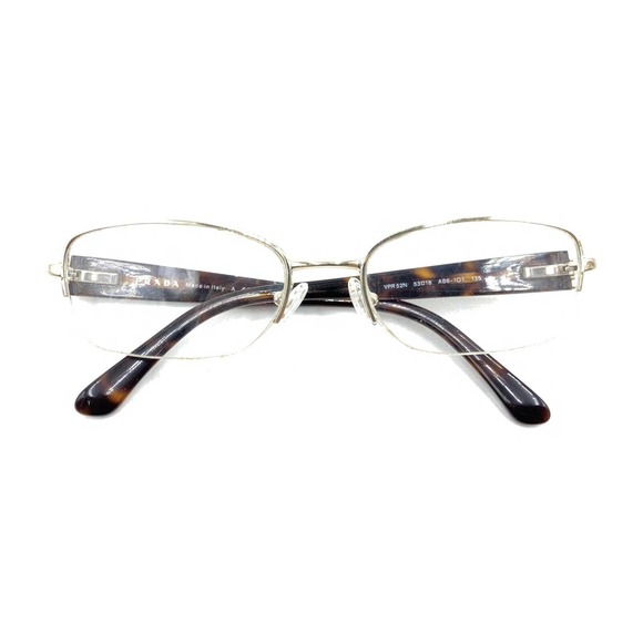 Prada VPR 52N AB6-1O1 Gold Brown Half Rim Eyeglasses Frames 53-18 135 Italy - Picture 12 of 12